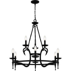 Octavia Nine Light Chandelier in Earth Black by Quoizel