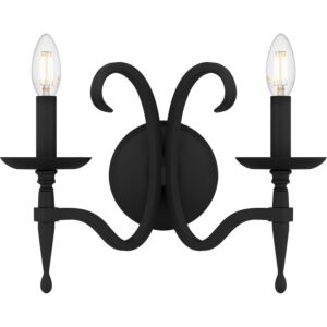 Octavia Two Light Wall Sconce in Earth Black by Quoizel