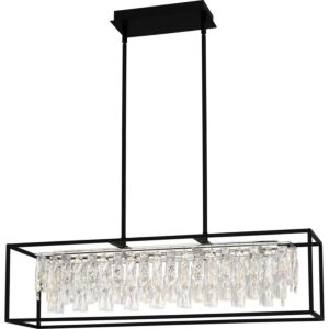 Brillance LED Linear Chandelier in Matte Black by Quoizel