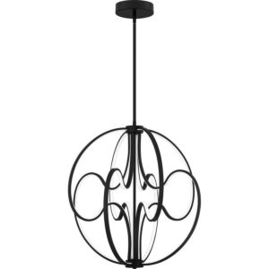 Clairon LED Pendant in Matte Black by Quoizel