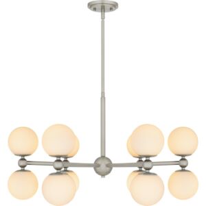 Elser 12 Light Chandelier in Brushed Nickel by Quoizel