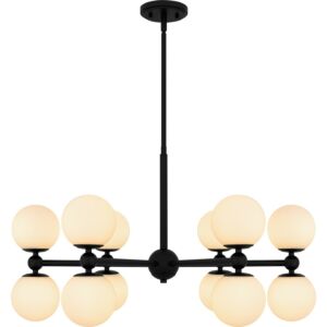 Elser 12 Light Chandelier in Matte Black by Quoizel