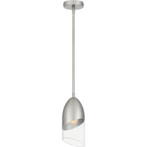 Haynes One Light Mini Pendant in Brushed Nickel by Quoizel