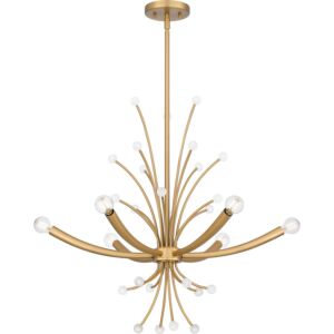 Kiera Six Light Chandelier in Brushed Weathered Brass by Quoizel