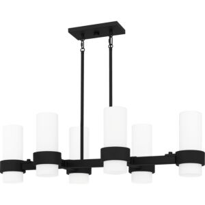 Kimora 6-Light Linear Chandelier in Matte Black