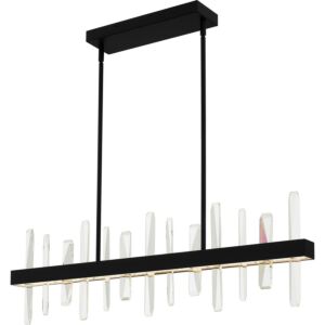 Regal LED Linear Chandelier in Matte Black by Quoizel