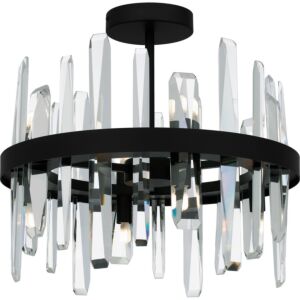 Regal Eight Light Semi Flush Mount in Matte Black by Quoizel