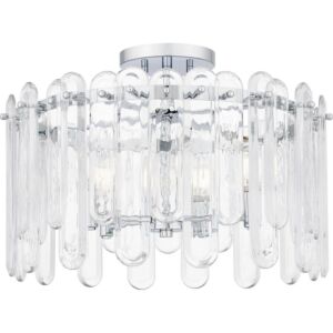 Stiles Five Light Semi Flush Mount in Polished Chrome by Quoizel