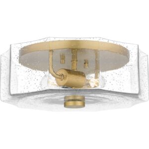 Quoizel Flush Mount Two Light Flush Mount in Aged Brass by Quoizel