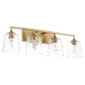 Eldorado 4-Light Bathroom Vanity Light in Aged Brass