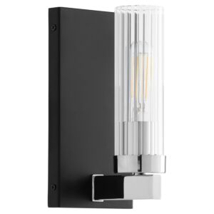 Kilbey 1-Light Bathroom Vanity Light in Matte Black w with Chrome