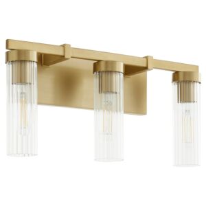 Kilbey 3-Light Bathroom Vanity Light in Aged Brass