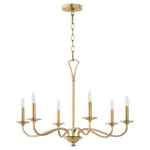 Maryse 6-Light Chandelier in Aged Brass