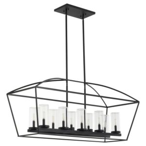 Odeon 10-Light Linear Chandelier in Matte Black