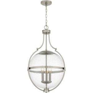 Quoizel Pendant Three Light Pendant in Brushed Nickel by Quoizel