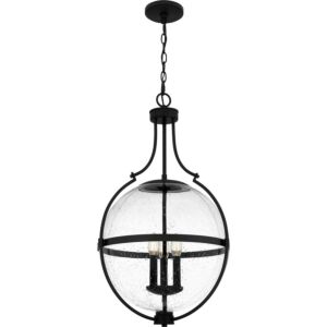 Quoizel Pendant Three Light Pendant in Matte Black by Quoizel