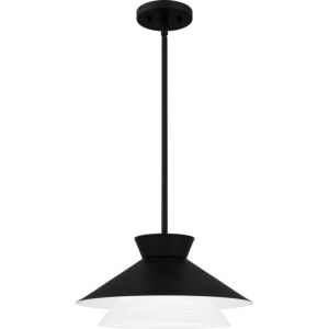 Quoizel Pendant One Light Pendant in Matte Black by Quoizel