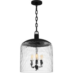 Quoizel Pendant Three Light Pendant in Matte Black by Quoizel