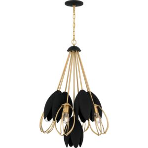 Quoizel Pendant Four Light Pendant in Brushed Weathered Brass by Quoizel