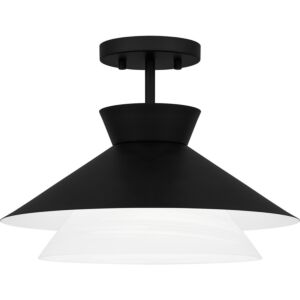 Quoizel SemiFlush Mount One Light Semi Flush Mount in Matte Black by Quoizel