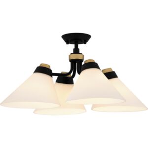 Quoizel SemiFlush Mount Four Light Semi Flush Mount in Matte Black by Quoizel