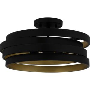 Quoizel SemiFlush Mount Three Light Semi Flush Mount in Matte Black by Quoizel