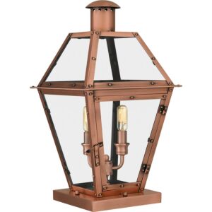 Rue De Royal Two Light Outdoor Pier Base in Aged Copper by Quoizel