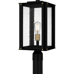 Robbins One Light Outdoor Post Mount in Matte Black by Quoizel