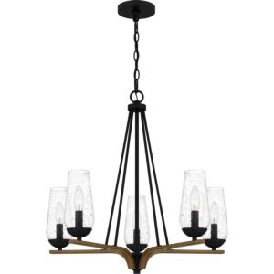 Rochester Five Light Chandelier in Matte Black by Quoizel