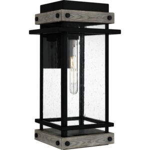 Strader One Light Outdoor Wall Mount in Matte Black by Quoizel