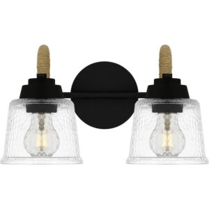 Seabreeze Two Light Bath in Matte Black by Quoizel