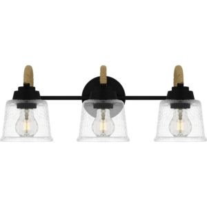 Seabreeze Three Light Bath in Matte Black by Quoizel