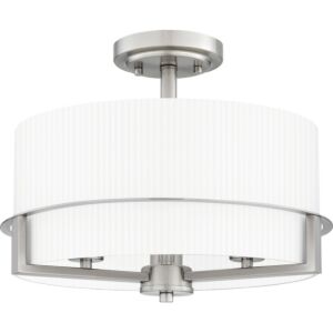 Seymour Three Light Semi Flush Mount in Brushed Nickel by Quoizel