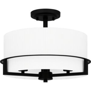 Seymour Three Light Semi Flush Mount in Matte Black by Quoizel