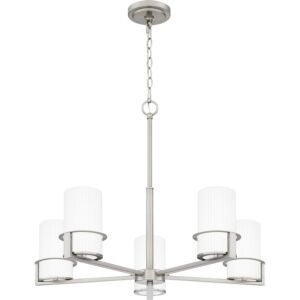 Seymour Five Light Chandelier in Brushed Nickel by Quoizel