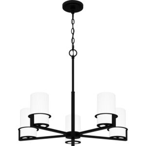 Seymour Five Light Chandelier in Matte Black by Quoizel