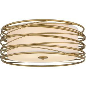 Spiral Three Light Semi Flush Mount in Light Gold by Quoizel