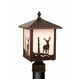 Bryce 1-Light Outdoor Post Mount in Burnished Bronze