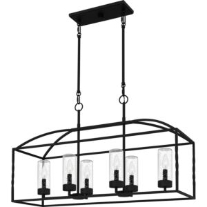 Thatcher Six Light Outdoor Linear Chandelier in Earth Black by Quoizel