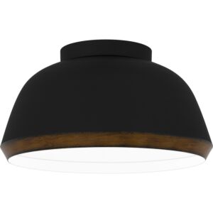 Tamara Three Light Flush Mount in Matte Black by Quoizel