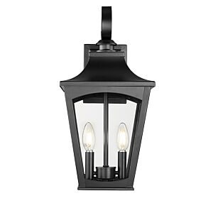 Curry 2-Light Outdoor Wall Sconce in Powder Coated Black