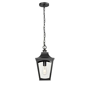 Curry 1-Light Outdoor Hanging Lantern in Powder Coated Black