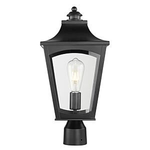 Curry 1-Light Outdoor Post Lantern in Powder Coated Black