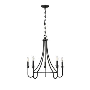 Artemis Five Light Chandelier in Matte Black by Millennium