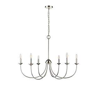 Huxley Six Light Chandelier in Polished Nickel by Millennium