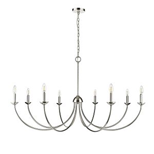 Huxley Eight Light Chandelier in Polished Nickel by Millennium