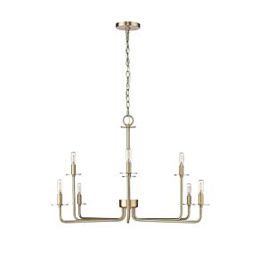 Marceline Eight Light Chandelier in Modern Gold by Millennium