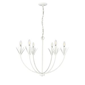 Primrose 6-Light Chandelier in Textured White