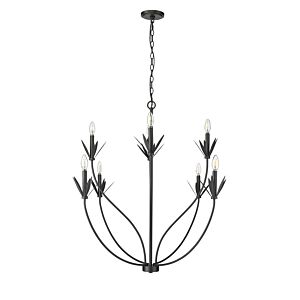 Primrose Eight Light Chandelier in Matte Black by Millennium