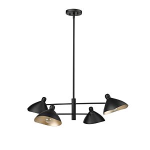 Warhol Four Light Chandelier in Matte Black by Millennium